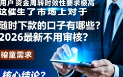随时下款的口子有哪些？2026最新不用审核？