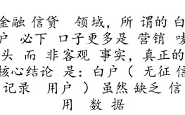白户必下口子有哪些，白户没有征信能下款吗