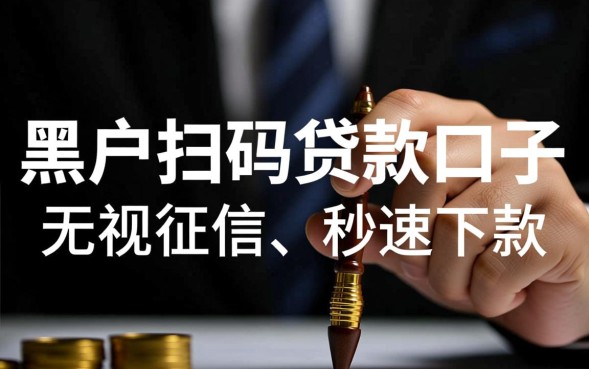 黑户扫码贷款口子怎么申请，黑户借钱哪里有秒下款？