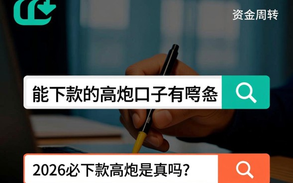 能下款的高炮口子有哪些，2026必下款高炮是真的吗