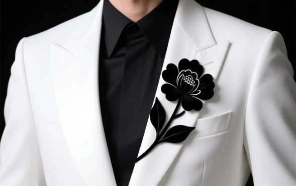 白色西装黑花口子怎么搭配好看，白色西装黑花口子显瘦吗