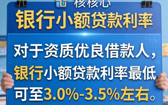 银行小额贷款利率是多少，哪家银行利息最低