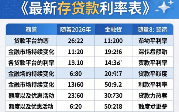 最新存贷款利率表在哪里查？2026年各大银行存贷款利率一览