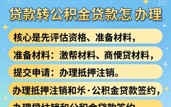 商业贷款转公积金贷款怎么办理，需要什么条件和流程