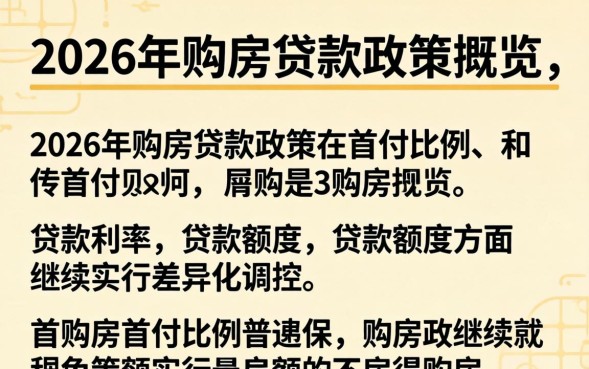 购房贷款政策有哪些？2026年购房贷款政策最新规定