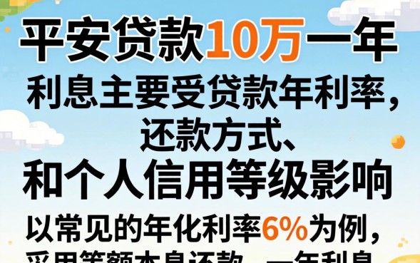 平安贷款10万一年利息多少，平安贷款10万一年利息多少