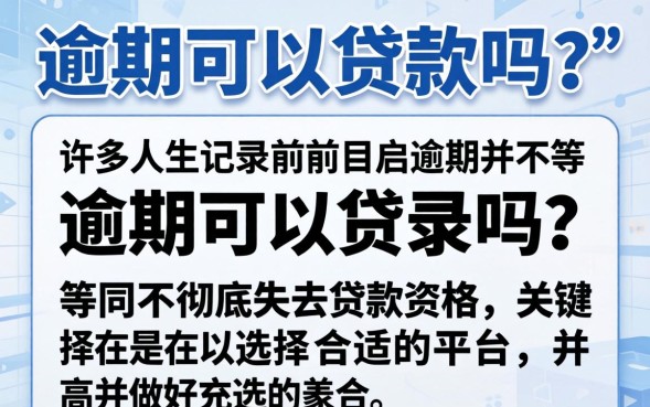 逾期可以贷款吗？哪个平台好通过