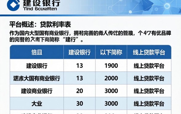 建设银行贷款利率表？2026年最新利率查询