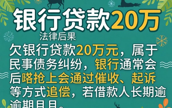 欠银行贷款20万判几年，欠银行贷款20万无力偿还怎么办
