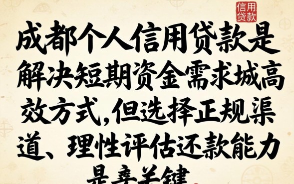 成都个人信用贷款怎么办理，成都个人信用贷款需要什么条件