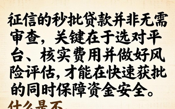 不看征信能秒批贷款吗，哪个平台好