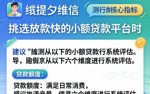 放款快的小额贷款平台哪个好，哪个小额贷款平台放款快